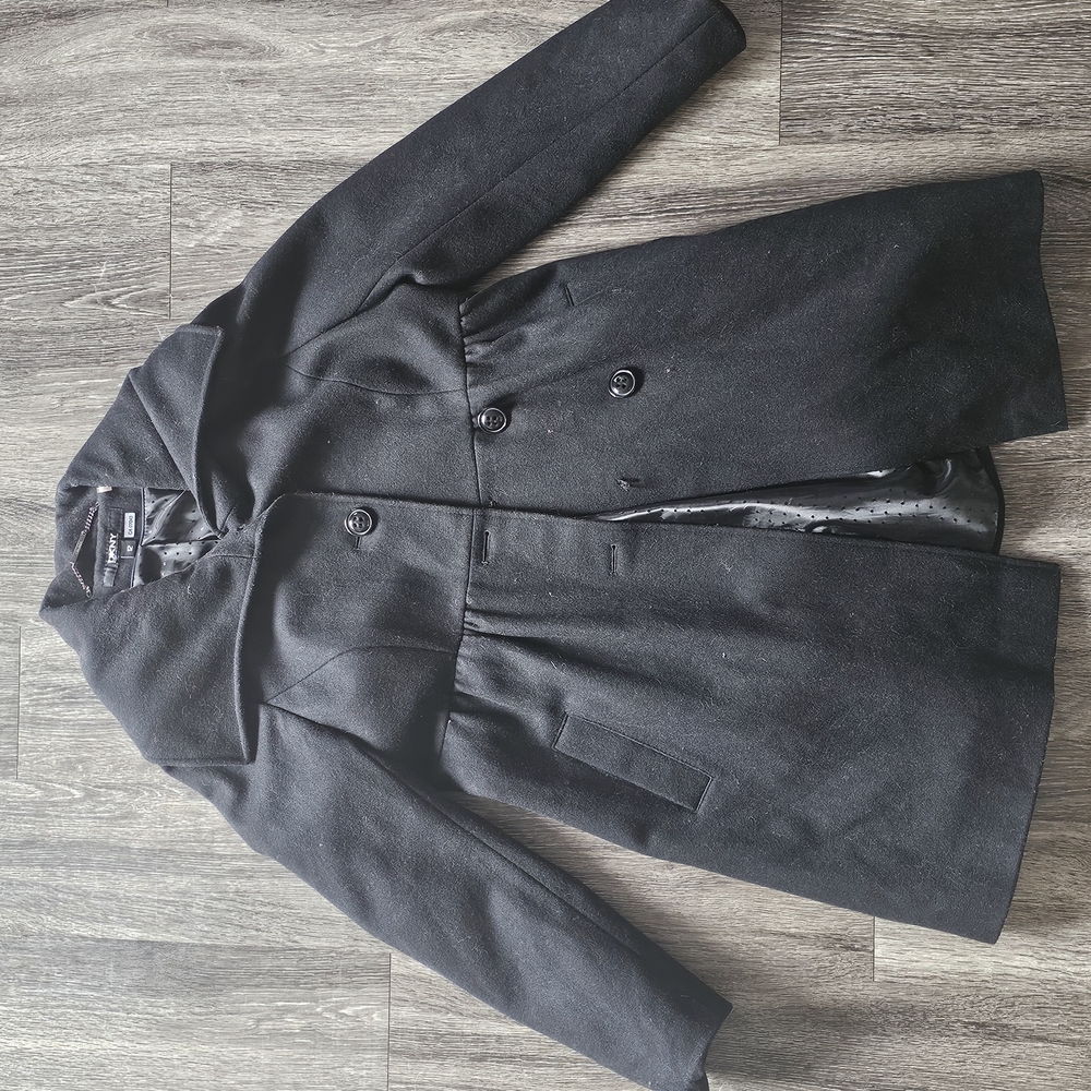 DKNY Black Wool Coat